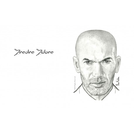 TARJETA POSTCARD ZINEDINE ZIDANE