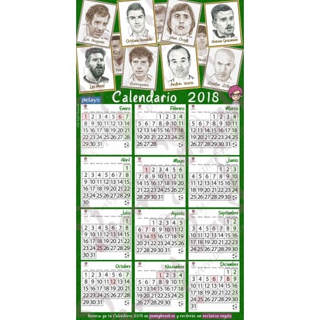 Almanaque pared 2018